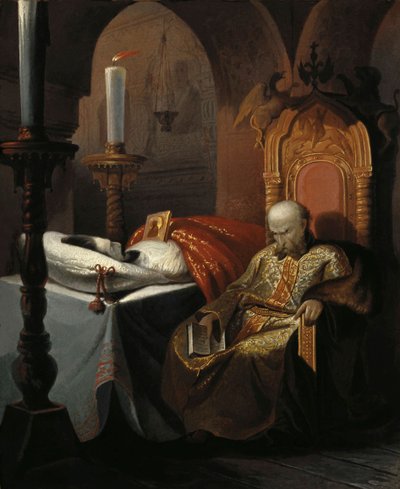 Ivan, o Terrível, e seu filho Ivan na sexta-feira, 16 de novembro de 1581, década de 1860. de Nikolai Semyonovich Shustov