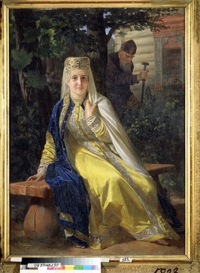 Vasilisa Melentyevna (falecida em 1579) e o Czar Ivan IV, o Terrível (1530-1584). Foi a sexta esposa do Czar da Rússia, antes de ser condenada a ser encarcerada para o resto da vida num convento pelo seu marido quando ele morreu. de Nikolai Vasilievich Nevrev