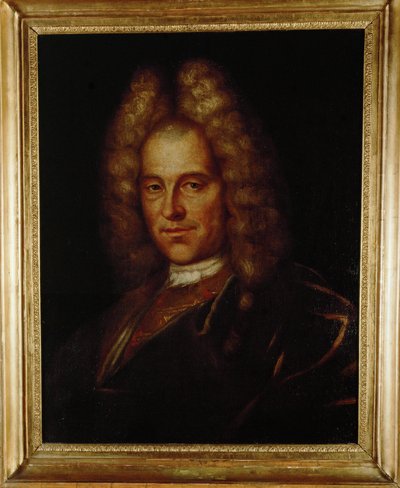 O compositor Johann Joseph Fux, pintado ... (pintura sobre tela) de Nikolaus Buck