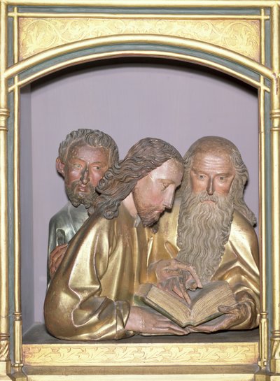 São Tiago Menor, São Filipe e São Barnabé, do Retábulo de Isenheim, c.1490 (madeira pintada) de Nikolaus Hagenauer