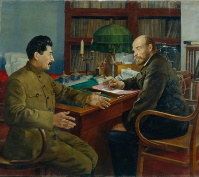 Lênin e Stálin, 1938 de Nikolay Ivanovich Shestopalov