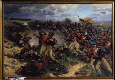 Tropas lituanas na Batalha de Borodino (ou Batalha de Moskva) de Nikolay Semenovich Samokish