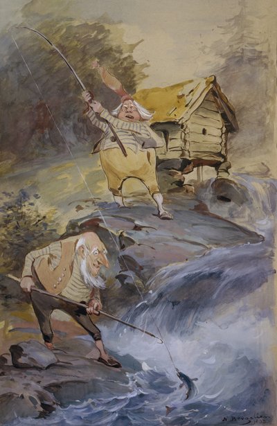 Sorte de pesca de Nils Bergslien