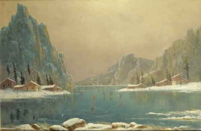 Patinadores em um lago, século XIX de Nils Hans Christiansen