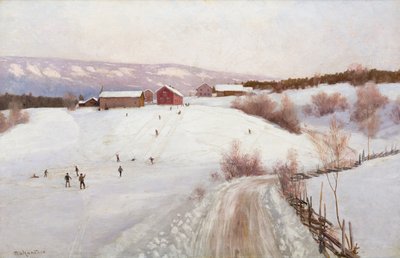 Inverno na Noruega (óleo sobre tela) de Nils Hansteen