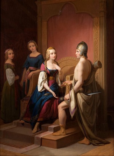 Heimdall devolve os Brisingamen à Freya, 1846 de Nils Jakob Blommér