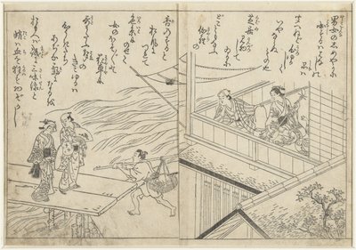 Casa de chá ao longo de um rio de Nishikawa Sukenobu (attributed to)