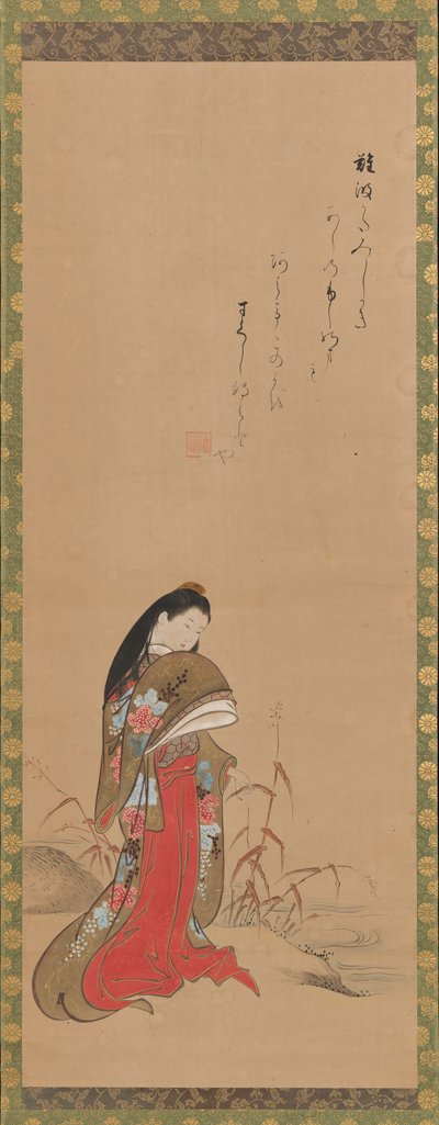Lady Ise na margem do rio, final do século XVIII. de Nishikawa Sukenobu
