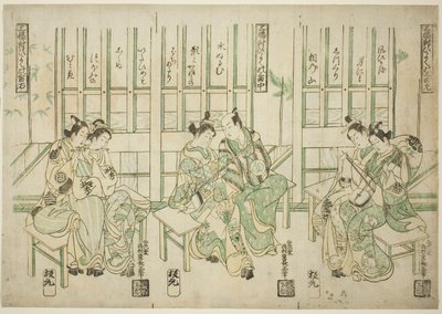 Set of Three, Love Birds in Three Kinds of Music (Sampukutsui hiyoku no san kyoku) de Nishimura Shigenaga