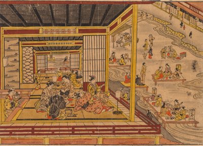 Casa de chá ao lado do rio Kamo em Kyoto de Nishimura Shigenaga