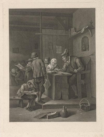 Sala de aula com professor e crianças de Noach van der Meer (II)