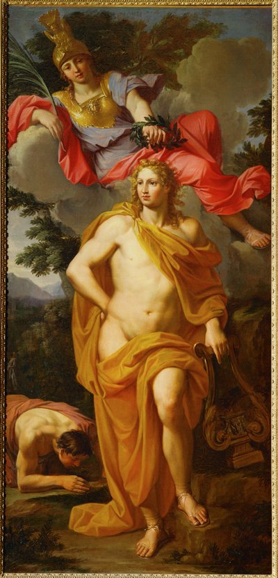 Apolo coroado por Minerva ... de Noël Coypel