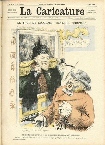 Ilustração de Noel Dorville (1861-1938) para a Capa de La Caricature (1880) de Noel Dorville