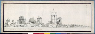 O Chateau de Vincennes (caneta e tinta com lavagem em papel) de Noel Gasselin
