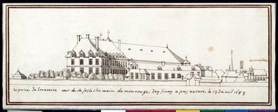 Os Oratorianos e a Igreja Carmelita (caneta e tinta com lavagem em papel) de Noel Gasselin