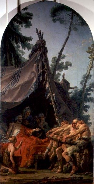 O Rei de Cítia em sua Cama da Morte Implorando a seus Filhos para Reconciliar, c.1767 (óleo sobre tela) de Noel Halle