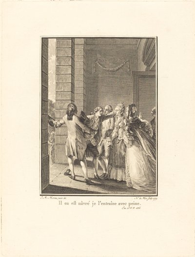 Ele está arrependido, eu o treino com dificuldade de Noël Le Mire after Jean Michel Moreau