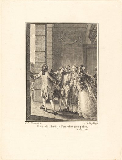 Ele está arrependido, eu o treino com dificuldade de Noël Le Mire after Jean Michel Moreau