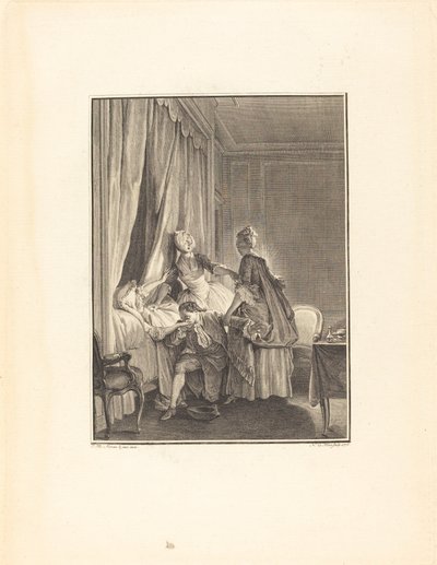 A inoculação do amor de Noël Le Mire after Jean Michel Moreau