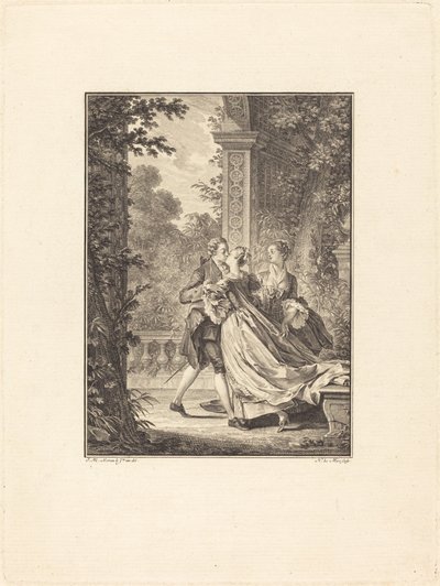 Sem entender nada desse mistério de Noël Le Mire after Jean Michel Moreau