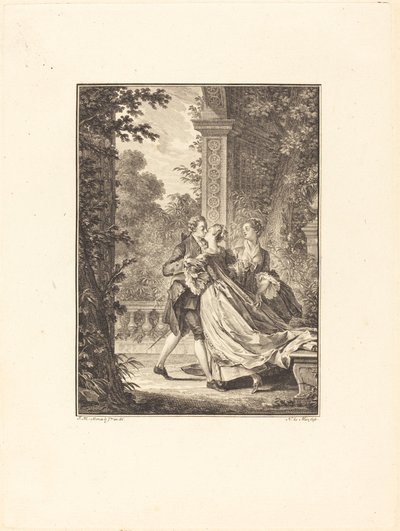 Sem entender nada desse mistério de Noël Le Mire after Jean Michel Moreau