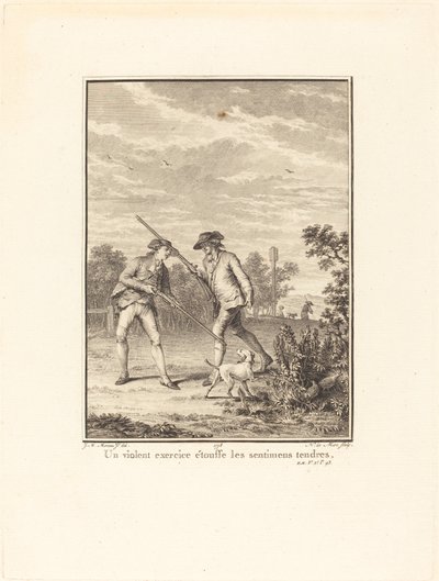 O exercício violento sufoca sentimentos ternos de Noël Le Mire after Jean Michel Moreau