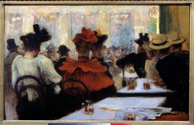 No concerto do café. Pintura de Norbert Goeneutte (1854-1894) de Norbert Goeneutte
