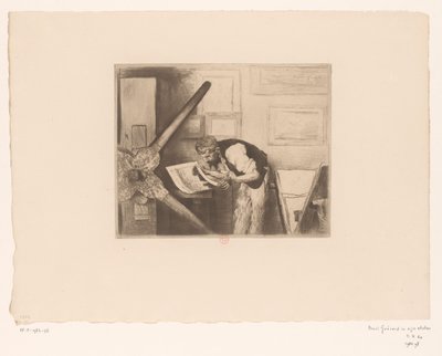 Retrato de Henri Charles Guérard em seu estúdio de Norbert Goeneutte