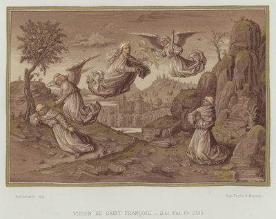 Visão de São Francisco de Assis (cor litho) de Nordmann (after)