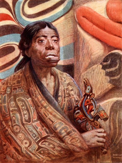 Uma mulher Haida da Ilha da Rainha Charlotte (América do Norte) de Norman Hardy