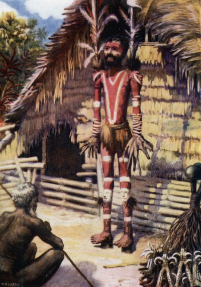 A Memorial Effigy, Malekula, New Hebrides (cor litho) de Norman Hardy