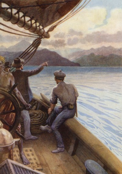 Cruzeiro entre as ilhas do Mar do Sul (cor litho) de Norman Hardy
