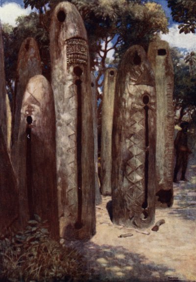 Drum Grove at Mele, New Hebrides (cor litho) de Norman Hardy