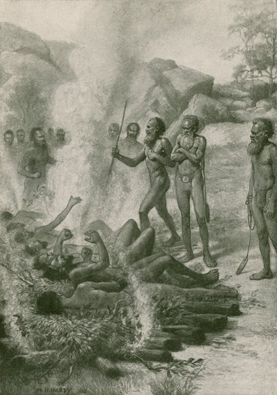O calvário pelo fogo, uma cerimônia de totem de Norman Hardy