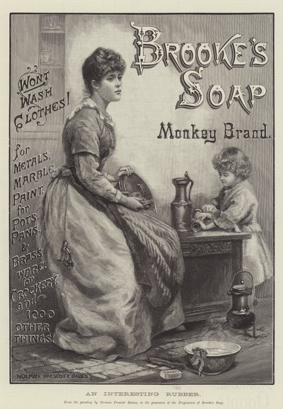 Anúncio, Sabonete Brooke (gravura) de Norman Prescott Davies