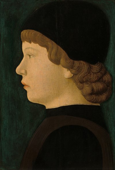 Retrato de perfil de um menino de North Italian 15th Century