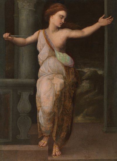Suicídio de Lucretia, c.1530-50 (óleo no painel) de Northern European School