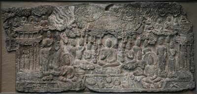 Western Paradise, Handan, província de Hebei, 550-577 (calcário com traços de pigmento) de Northern Qi Dynasty Chinese Scool