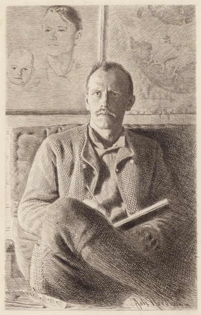 Retrato de Fridtjof Nansen (gravura) de Norwegian School