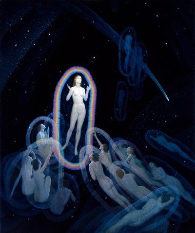 Nascimento de uma ideia, c.1920 (óleo sobre tela) de Norwood MacGilvary