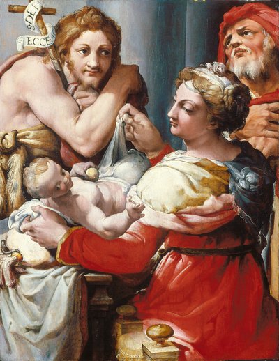 A Sagrada Família com São João Baptista (óleo sobre madeira) de Nosadella (d.1571)