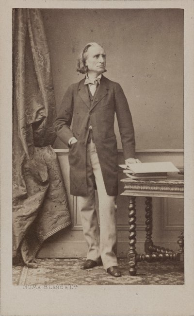 Retrato do compositor Franz Liszt 1811-1886, c. 1870. de Numa Blanc
