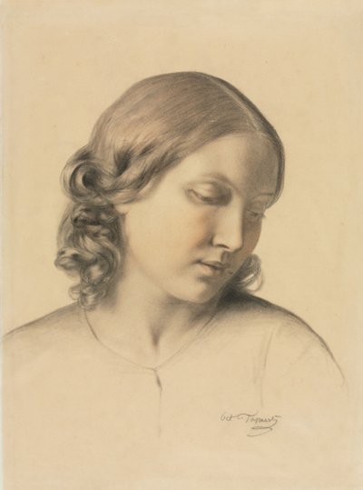 Retrato de uma jovem mulher, c. 1854-1858. de Octave Tassaert