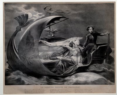 O último retorno de Napoleão representação alegórica da transferência dos restos mortais do Imperador Napoleão é assistida por François Ferdinand d