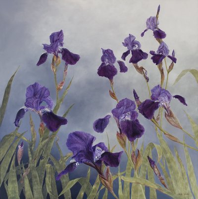 Iris hybrida, 2015 (acrílico sobre madeira revestida a gesso) de Odile Kidd