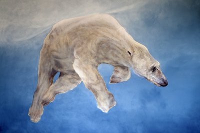 Ursus maritimus 2 (acrílico sobre linho revestido a gesso) de Odile Kidd