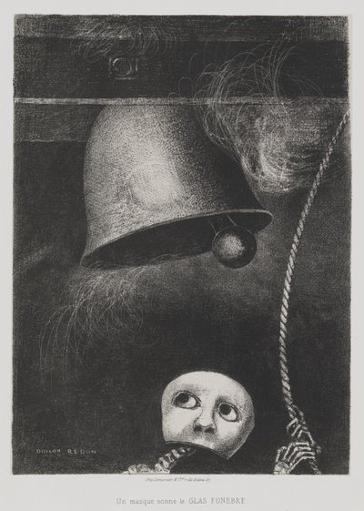 A Edgar Poe (Uma máscara toca o sino fúnebre) de Odilon Redon