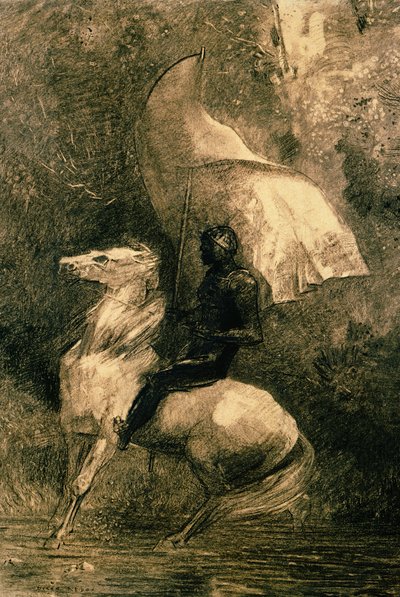 Um cavaleiro, c.1885 de Odilon Redon