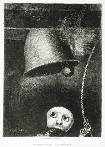 Uma máscara soa o toque de morte de Odilon Redon
