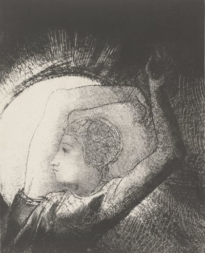 Uma mulher vestida pelo sol, 1899 (impressão) de Odilon Redon
